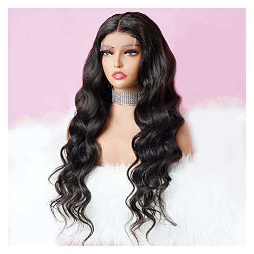 Perücken 12-28-Zoll-Körperwellen-Verschlussperücke Indische Echthaar-Spitzenperücke vorgezupft mit Babyhaarfarbe Bodywave-Perücke for Frauen 150 Damenperücke(Color:4x1 Lace Wig,Size:22 inch)