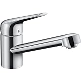 hansgrohe Küchenarmatur (Wasserhahn Küche 360° schwenkbar, hoher Komfort-Auslauf 100mm, Standardanschlüsse) Chrom