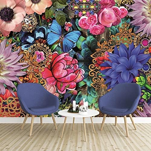 Kunstblume Schmetterling 3D Tapeten Wanddekoration Fototapete Sofas Wohnzimmer Wandbild Schlafzimmer-400cm×280cm