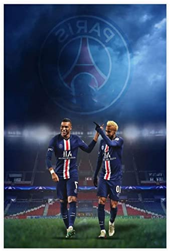 5d Diamond Painting Diamant Bilder FüR Erwachsene Und Kinder Neymar und Kylian Mbappe Poster Fußball Fußball DIY Kreuzstich Arts Craft Kristall Strass Stickerei 23.6"x35.4"(60x90cm) Kein Rahmen