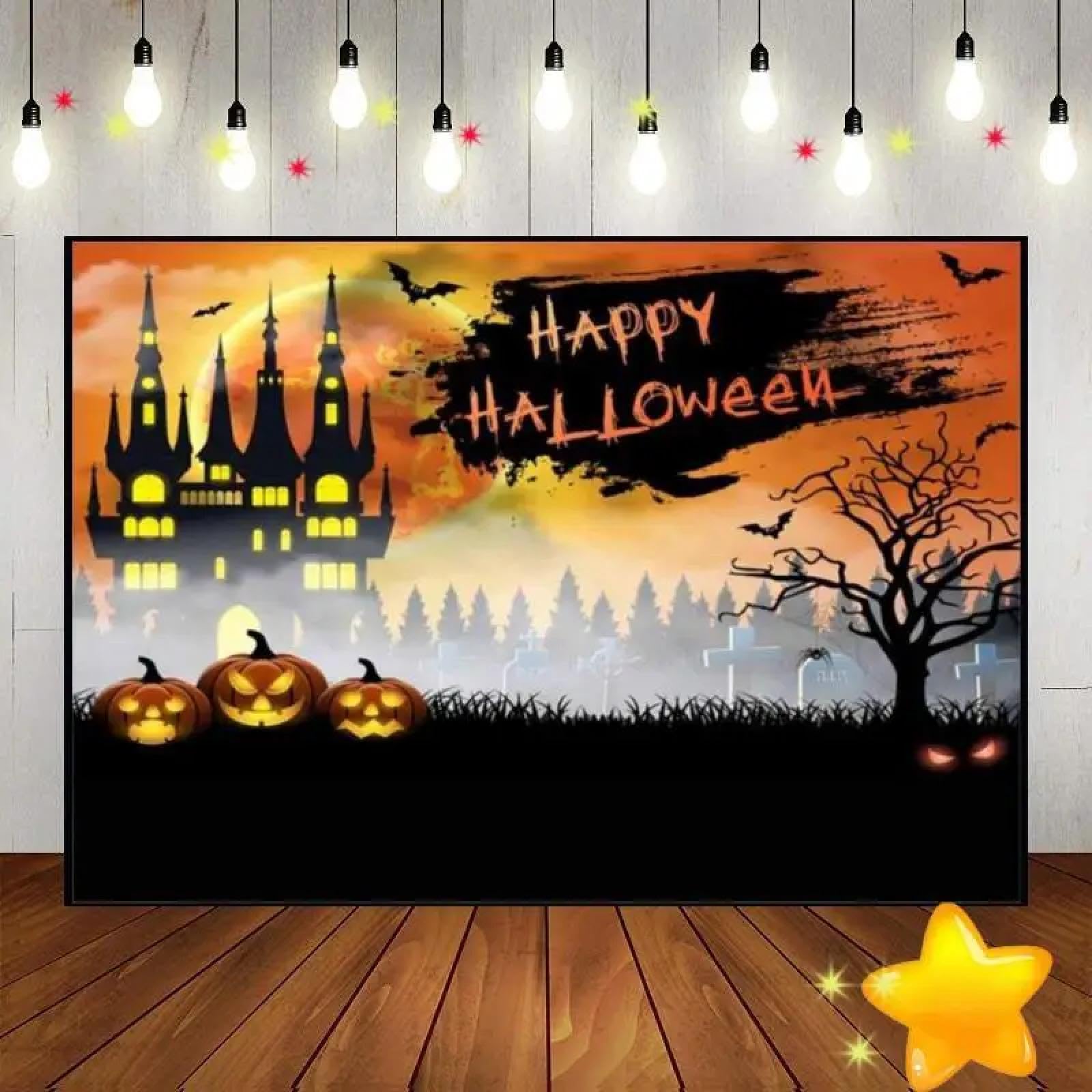 Halloween, Party Party, Fotografie, Dekoration, Friedhof, Babyparty, Dekoration, Friedhof, Babyparty, altes Schloss Vollmond 210X150cm