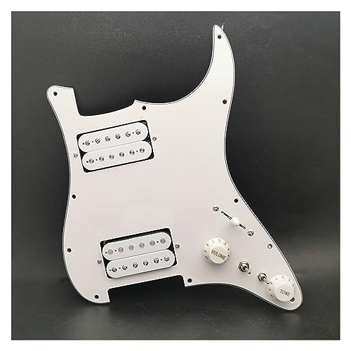 HH Gitarren-Schlagbrett, Humbucker-Spulen-Schlagbrett, Schlagbrett Für E-Gitarre, Zwei Mit Humbuckern Beladene, Vorverkabelte Schlagplatte (Color : White Pickups)