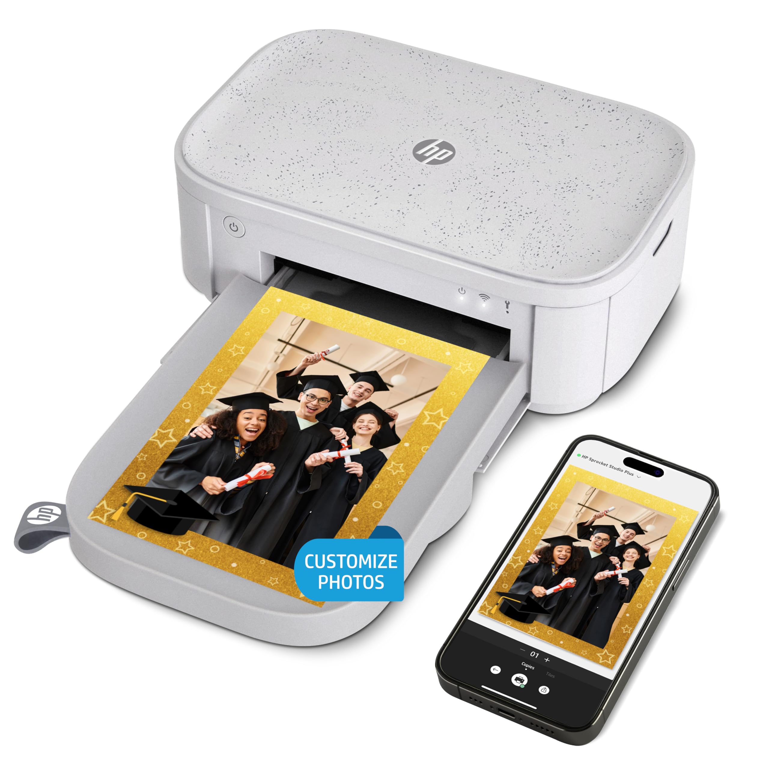 HP Sprocket Studio Plus 4x6" Wireless Instant Fotodrucker – Wi-Fi, Premium Sublimation, Kompakt - Druckt lebendige Farbfotos von iOS- & Android-Geräten - Bearbeitungs-App für kreative Bilder