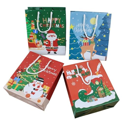 12/24/36PCS Merry Christmas Paper Packaging Geschenktüten Cookie Candy Xmas Bag Festival Party Favors für Gäste Baby Shower Decor-Weihnachtstüten,24pcs