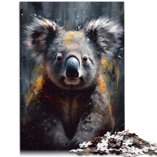 Puzzle-Geschenk, lebendiges Koala-Ölgemälde, 1000 Teile, Puzzle, Holzpuzzle, Weihnachtswunschliste mit Weihnachtsmann, 1000 Teile (50 x 75 cm)