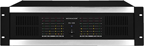 MONACOR STA-1508 Mehrkanal PA-Verstärker mit integriertem Limiter, 8-Kanal PA-Amplifier mit einer Leistung von 1800 Watt in Schwarz