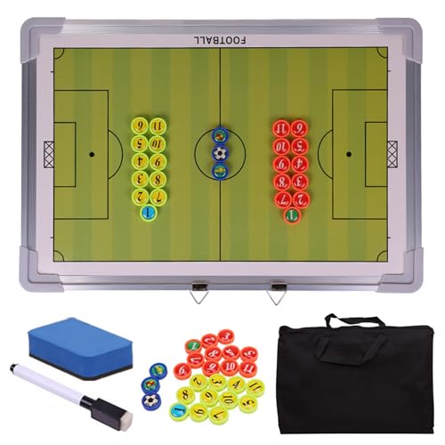 BFVAKBKYT Coaches Taktische Tafel, Magnetisches Fußballbrett, tragbares Klemmbrett, Coaching-Strategie-Taktikbrett, taktisches Magnetbrett-Set(B)