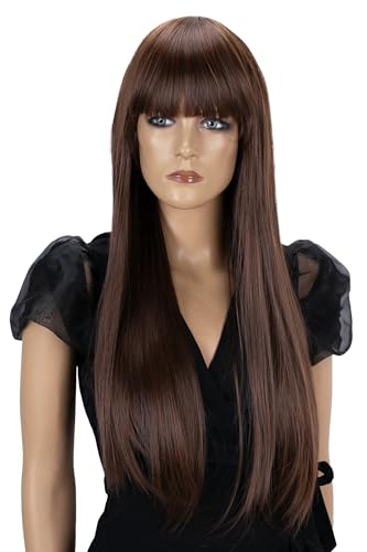 PRETTYSHOP Perücke Wig braun mix natürlich gewellt langhaar 70cm FP713_2T30