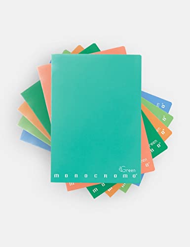 Pigna 02309781R Notizbuch Maxi Monochrom grün 80 Blatt, liniert ohne Rand, 10 Stück