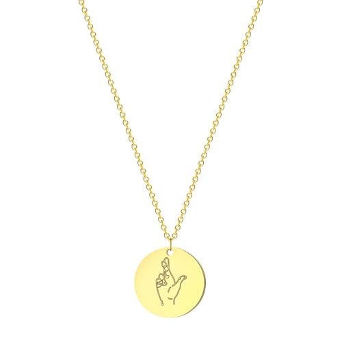 Belachick Charme Halskette Ketten Schmuck Herren Frauen Anhänger Necklace Gesten-Halskette Gebärdensprache-Halskette Halskette Ich Liebe Dich Halskette Schwestern G