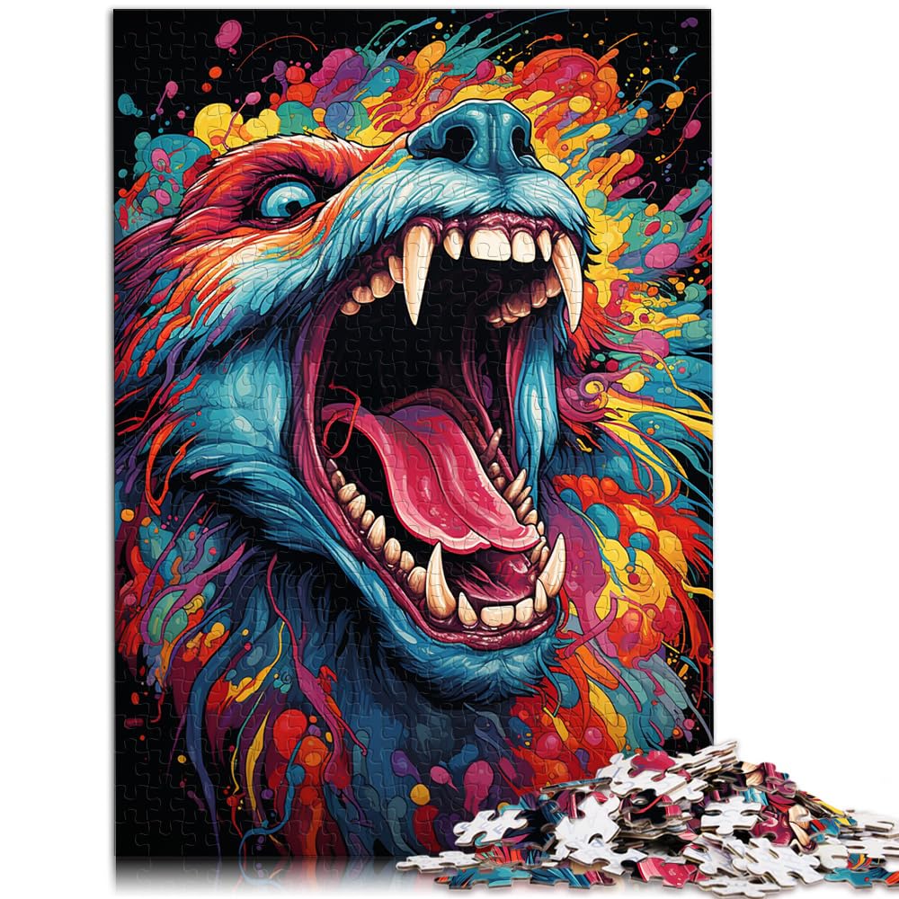 Puzzle zum Malen, Farbwolf, 1000-teiliges Puzzle für Erwachsene, schwieriges Holzpuzzle für Frauen und Männer, 1000 Teile (50 x 75 cm)