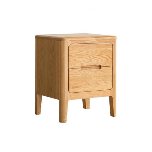 Nachttisch Nachtschrank Nachttisch aus Massivholz, Sideboard mit Stauraum for das Wohnzimmer, braun/Frühholz, Nachttisch mit 2 Schubladen, Schrank for Schlafzimmer und Wohnzimmer Nachtschränkchen(Orig