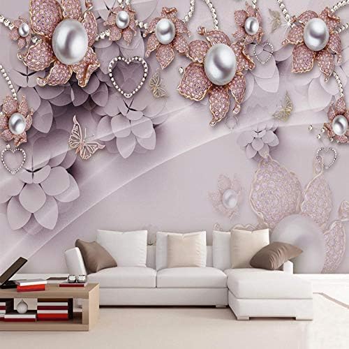 XLMING Lila Blumenschmuckstück Küche Esszimmer Arbeitszimmer Wohnzimmer TV Hintergrund Wand 3D Tapete-400cm×280cm