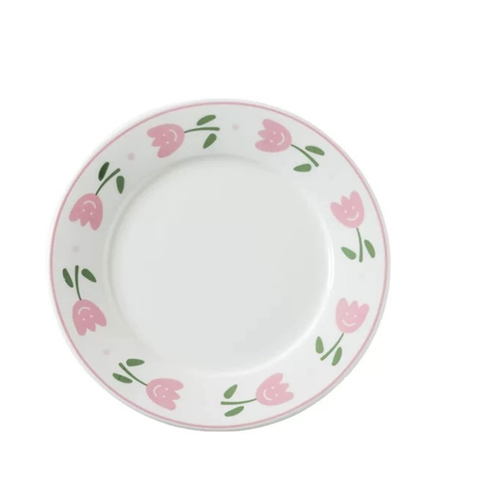 YIHANSS Teller Aquarell Handbemalte Tulpen-Essteller Bone China-Essteller Familien-Dessert-Essteller Essteller