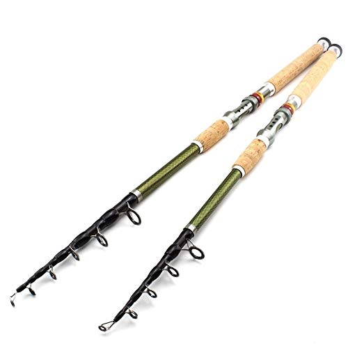 Allround Angelrute 2.1m 2.4m 2.7m 3.0m 3.6m Teleskop Angelrute Carbon-Holzgriff Spinnrute Extra Heavy Karpfenangeln Pole Sea Tackle Einsteiger (Size : 2.7 m)