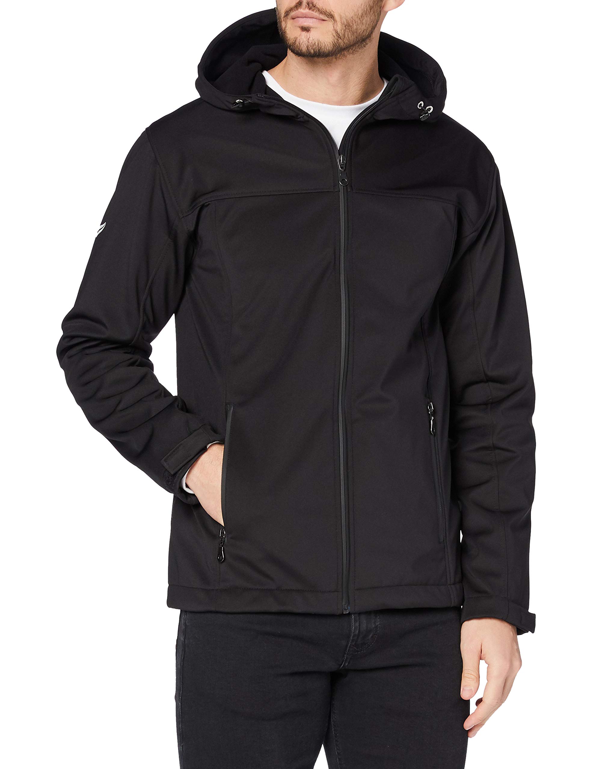 Trigema Herren Softshell-Kapuzen Jacke, Schwarz (schwarz 008), X-Large (Herstellergröße: XL)