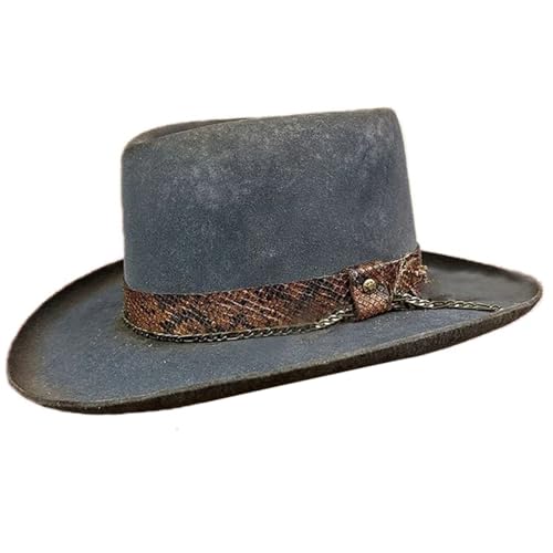 Meiliyizu Wollhut, Wolle Homburg Panama Hut Distressed Hut für Damen Herren Foto Requisiten Western für Männer Frauen Unisex Tragen Kopfbedeckung