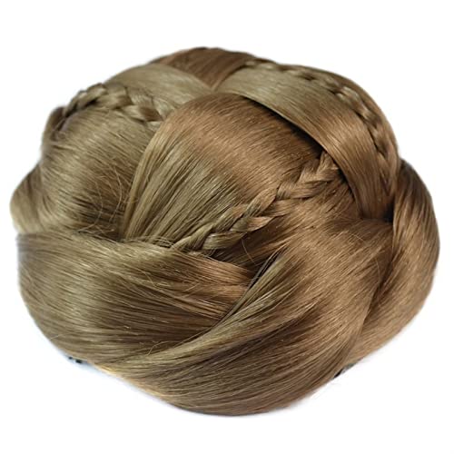 Haarknoten Chignon-Dutt, Donut, exquisiter geflochtener Chignon, mehrstufige Zöpfe, Haarteile, synthetische Haargummis, Haarspange im Haarknoten, Party, Hochzeit Haarschmuck Damen (Color : J18-18)