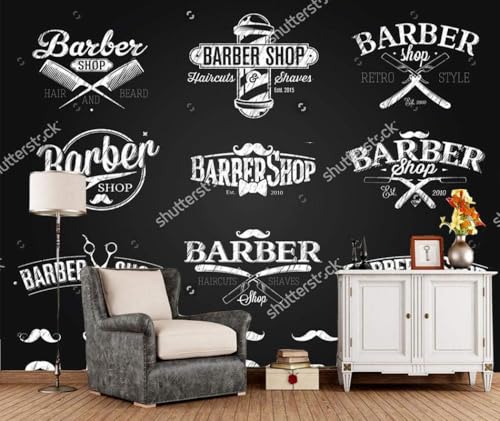 Tafelkreidezeichnung Eines Friseurs 3D Tapete Poster Restaurant Schlafzimmer Wohnzimmer Sofa TV Dekorative Wand-150cm×105cm