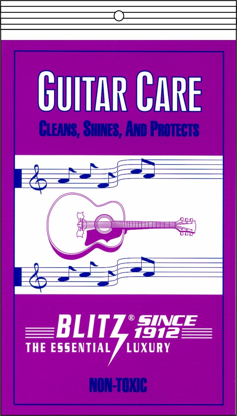 Blitz Music Care 335 Gitarrenpflege Reinigungstuch zum Reinigen, Glanz und Schutz, 4er Pack