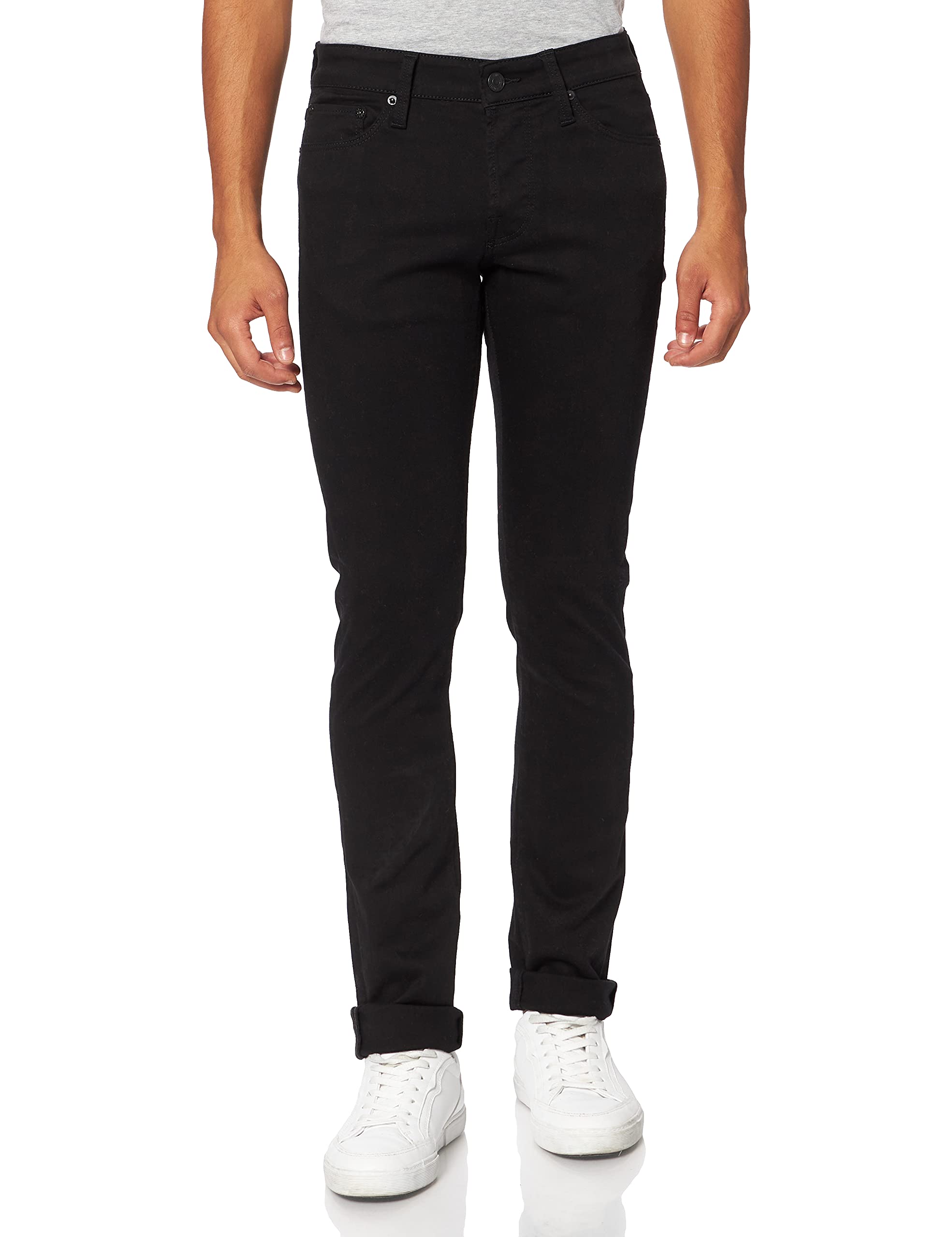 JACK & JONES Herren Jjiglenn Jjicon Jj 177 50sps Noos Slim Jeans, Black Denim, 33W 30L EU