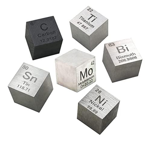 Naugan 6-Teiliges Elemental-Quadrat-Set, Quadrate mit Einer Dichte Von 10 Mm, AlltäGliche Quadrate Bis zu 99,99% Rein für die Elemental-Probensammlung zum Selbermachen