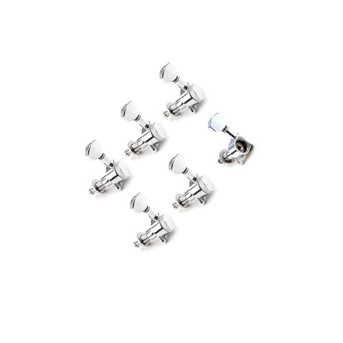 Strings Tuning Pegs Mechaniken Für Gitarre Gitarren-Stimmwirbel, verriegelbarer Maschinenkopf, Stimmknopf für den klassischen Einsatz (Zinklegierung) (Color : Silver)