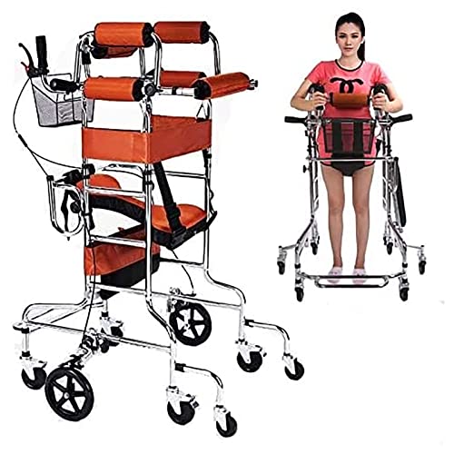 Rollator Walker For Seniors, Stand Straight Walker With Arm Support Upright Walker For Seniors With Seat And Armrest (color : Red, Size : For Women)