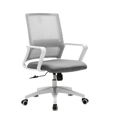 FUHAI-666 Bürostühle Ergonomische Netz-Arbeitsdrehstühle mit Rollen, bequeme Lordosenstütze for Zuhause, Schlafzimmer, Arbeitszimmer, Wohnheim, Studenten, Erwachsene Schreibtischstuhl(Grigio)