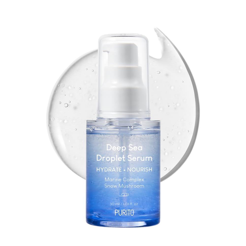 PURITO Deep Sea Serum, Lightweight, Hydrating, for All Skin Types, Ampoule, Facial Serum for face, Vegan & Cruelty-Free, Korean Skin Care, 30ml 1.01fl.oz