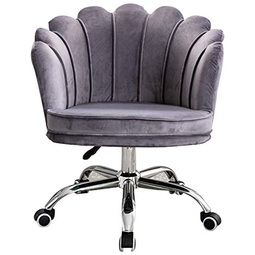 BFVAKBKYT Home Office Ergonomischer Schreibtischstuhl, Ergonomischer Bürostuhl mit gewellter Rückenlehne und Rollen. Ergonomischer Drehstuhl for Zuhause. Bequemer, gepolsterter Drehstuhl.(Grey)