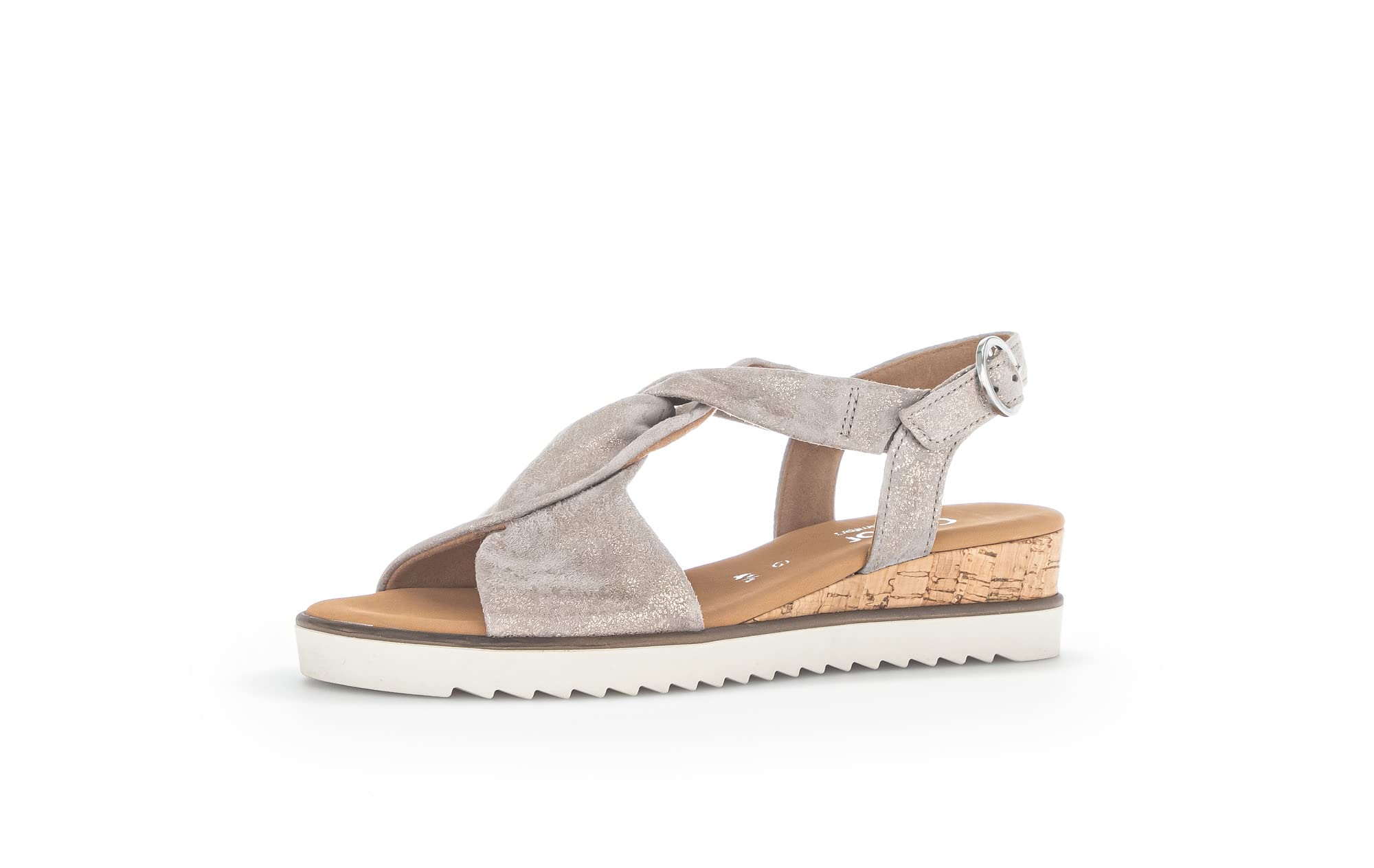 Gabor Damen Keilsandalen, Frauen Sandalen,Moderate Mehrweite (G),keilabsatz,wedge-heel,bequem,flach,muschel(Kork/crem),42 EU / 8 UK