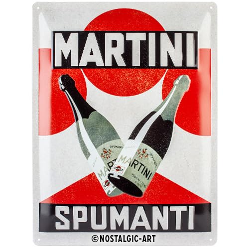 Nostalgic-Art Retro Blechschild Martini – Spumanti – Geschenk-Idee als Bar-Zubehör, aus Metall, Vintage-Design zur Dekoration, 30 x 40 cm