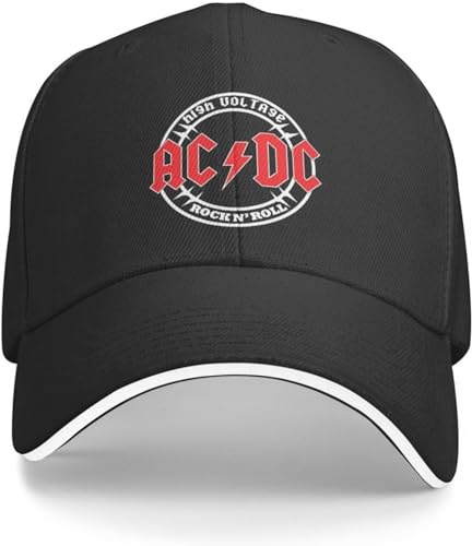 Baseballkappe Hiphop Sonnenhut AC-DC Baseballkappen Lässige Heavy Rock Musik Sandwich Caps Unisex Atmungsaktive Papa Hut Aktivitäten Geschenk