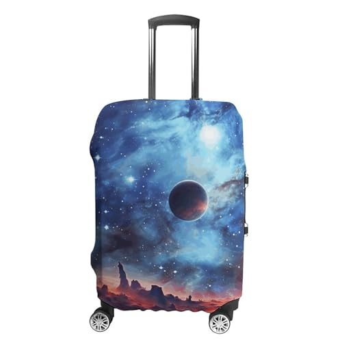 CSGJMYGS Reisegepäckabdeckung, elastisch, waschbar, modisch, kratzfest, Meeresschildkröten, Diamant-Malerei, Koffer-Schutz, passend für 45,7 - 81,3 cm Gepäck, Galaxy Space, L