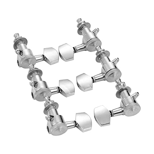 ALFAAL 3L3R Guitar String Tuning Pegs Locking Tuner Machine Heads Knöpfe für akustische Elektrogitarren (Color : 4 Sliver)