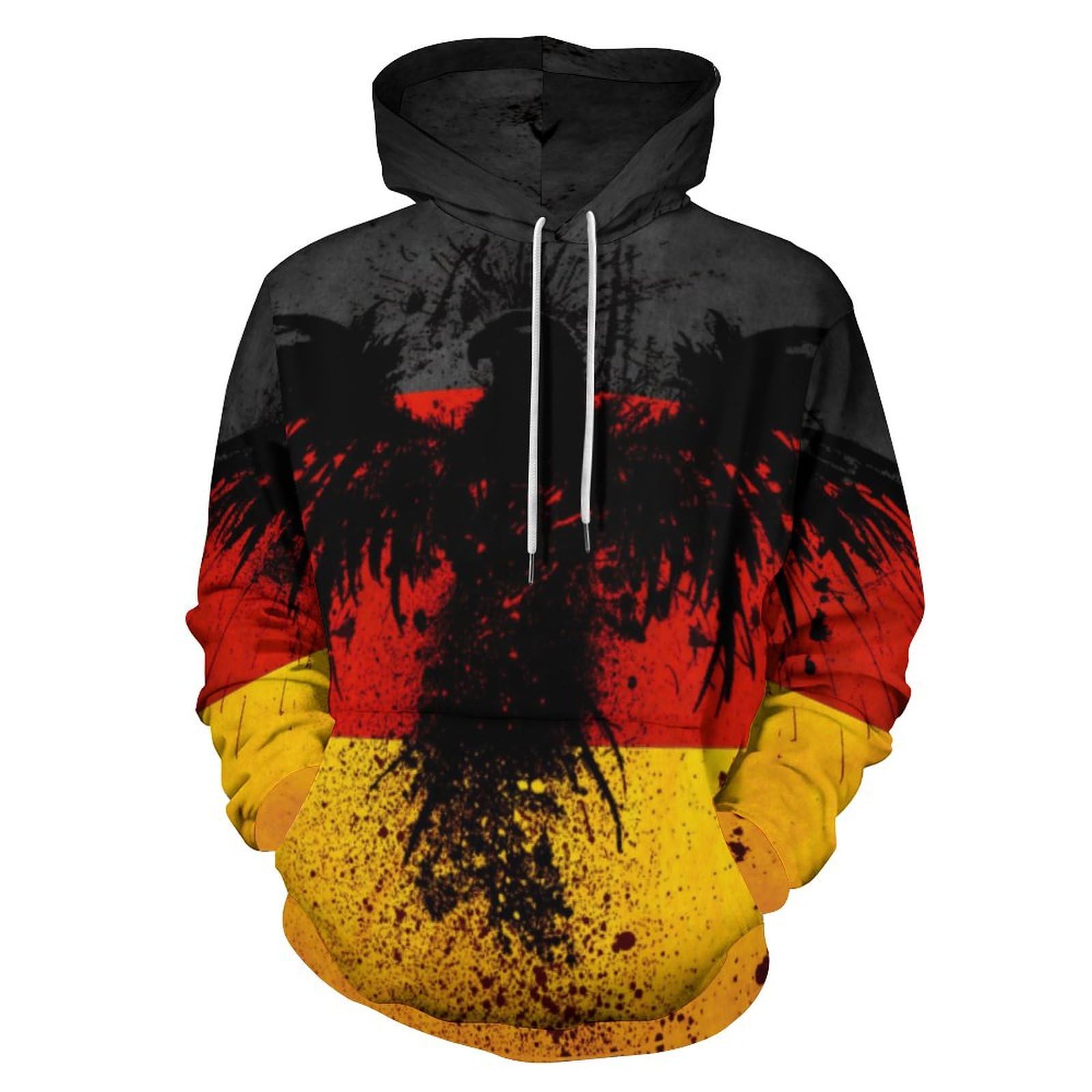 HABXNJF Kapuzenpullover Deutschland Flagge Adler Hoodie Mode Hoodie mit Tasche für Herren Damen, Deutschland Flagge Adler, XXXL