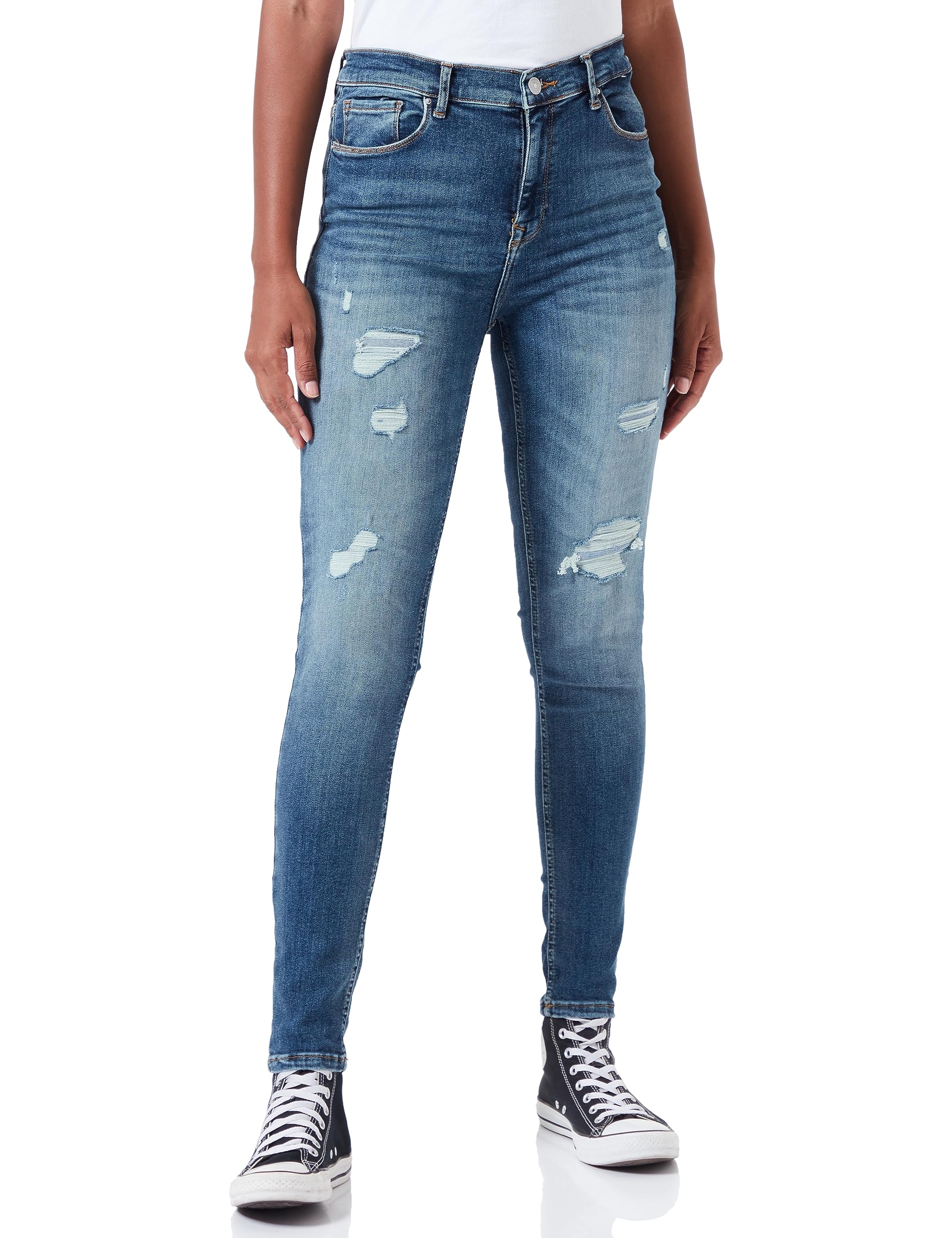 LTB Jeans Damen Jeans Amy X - Jeans Damen Skinny aus Baumwollmischung Skinny Denim Mittel mit Reißverschluss Hohe Taille - Blau