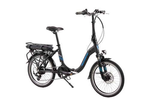 F.lli Schiano Unisex-Adult Solar E-Bike, Schwarz-Blau, 20 Zoll