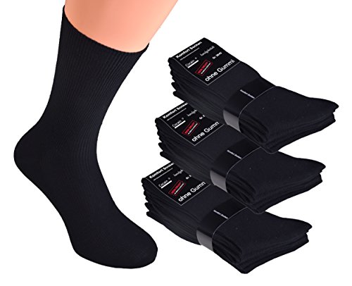 Cocain underwear 50 Paar Gr. 39/42 schwarze Herren Socken ohne Gummi, ohne elastik ohne naht herren-socke damen-socken socken diabetiker damen anzugsocken