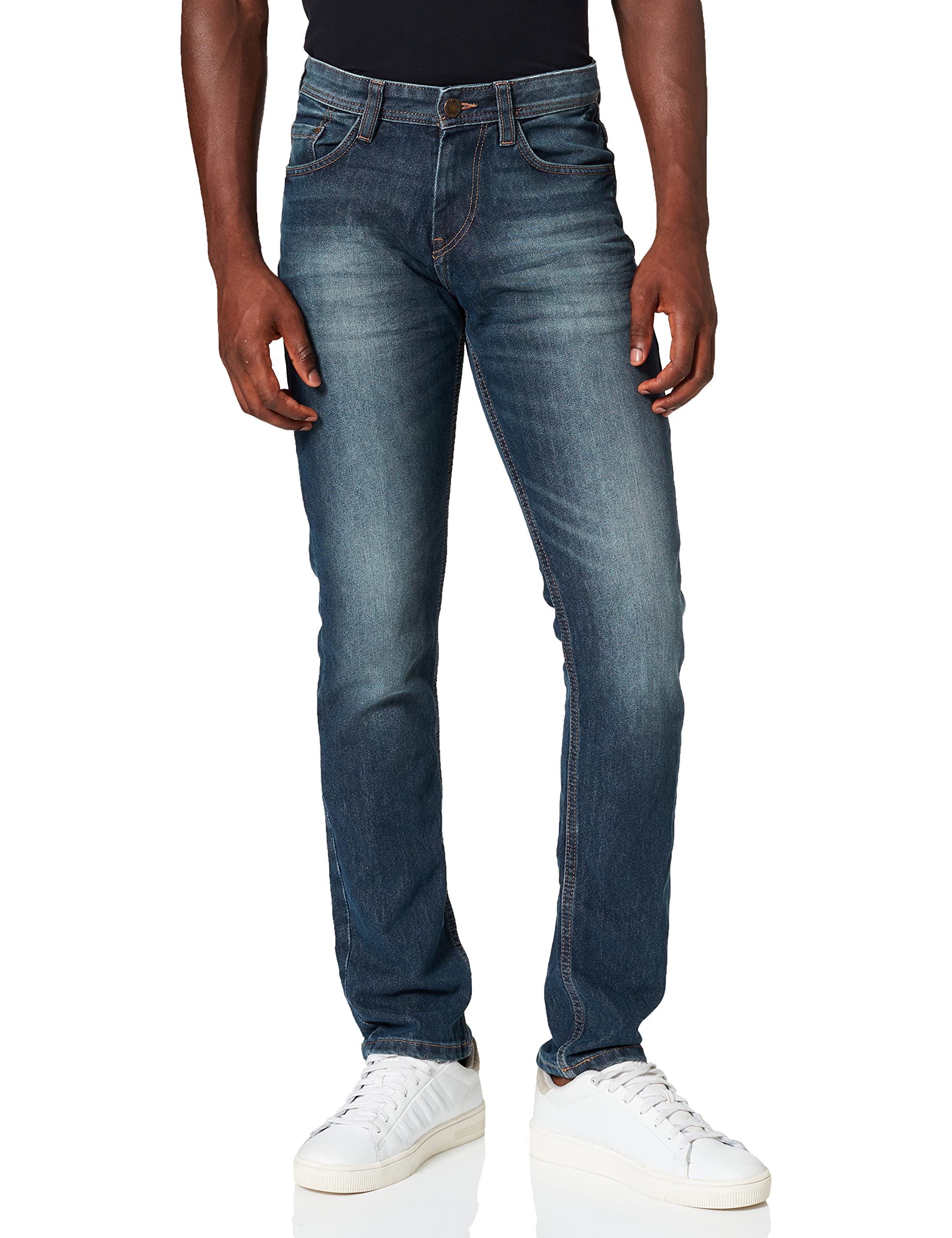 TOM TAILOR Herren Marvin Straight Jeans 1001232, 10281 - Mid Stone Wash Denim, 30W / 32L