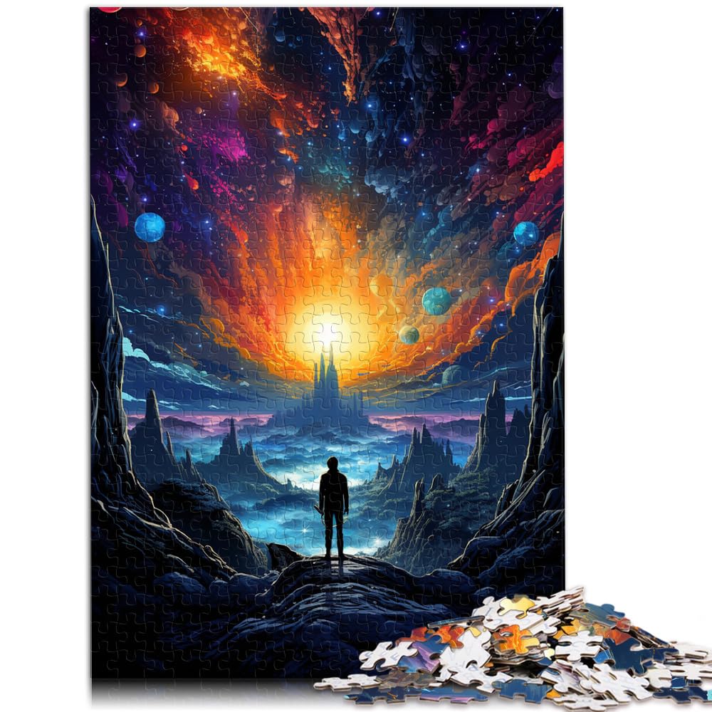 Puzzle-Geschenke, Spielzeug, psychedelische, farbenfrohe Gemäldelandschaft, 1000 Teile, Puzzle für Erwachsene, Geschenke, Holzpuzzle zum Stressabbau, 1000 Teile (50 x 75 cm)