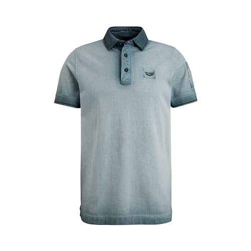 PME Legend Short Sleeve Polo Light Pique Cold - Herren Poloshirt, Größe_Bekleidung:M, Farbe:North Atlantic