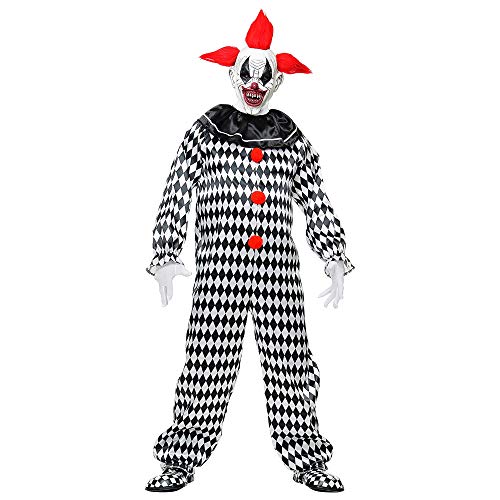 Widmann 10134632 Kostüm Killer Circus Clown, Herren, Schwarz/Weiß, L