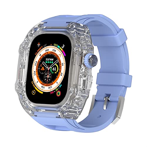 TONECY Armband für Apple Watch Ultra 49 mm, MOD-Kit Serie 8, 7, 6, 5, 4 SE, Armband, leicht, robust, Schutzhülle, 44 mm, 45 mm, 49 mm (Farbe: T, Größe: 44/45 mm)