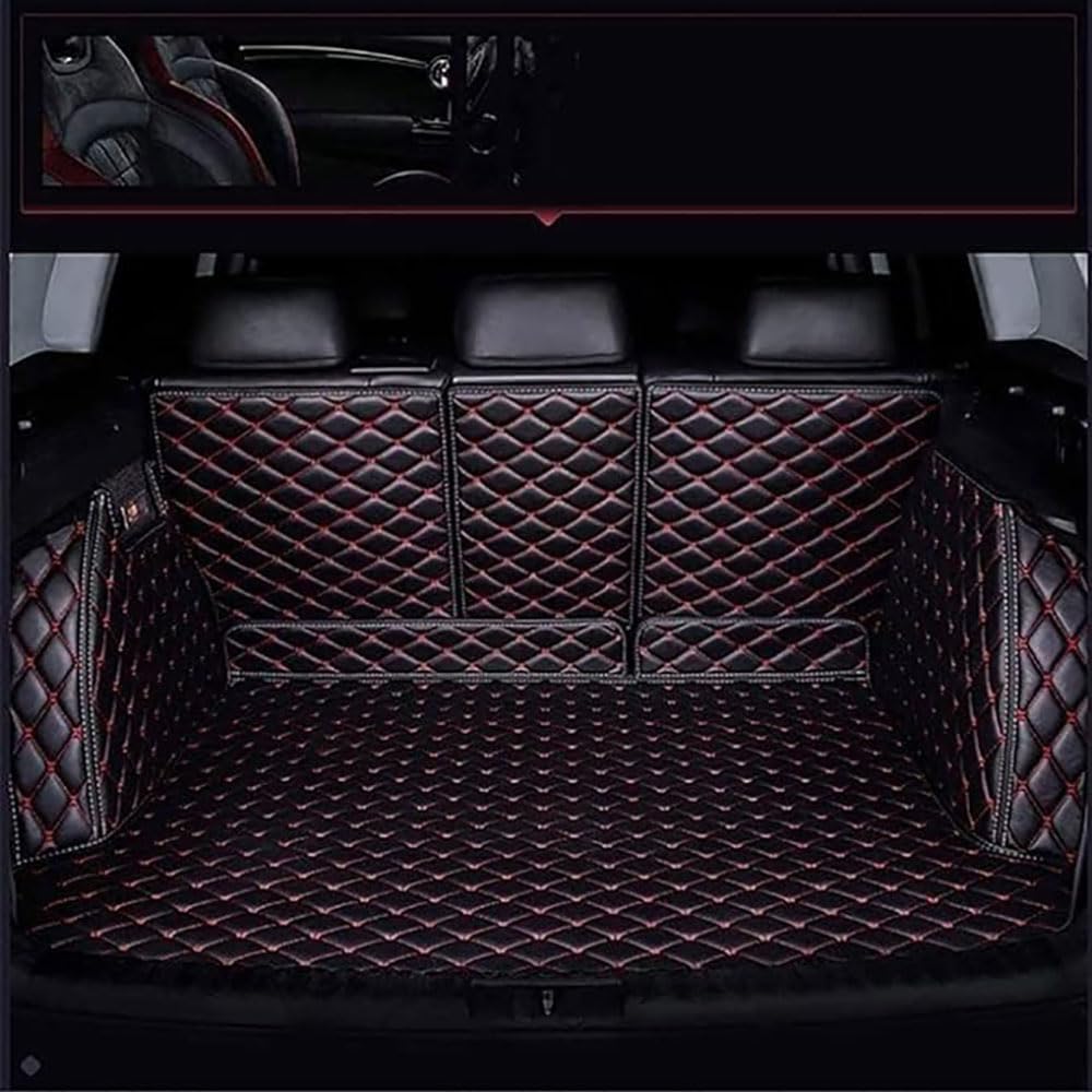 Vollabdeckung Kofferraummatte für Audi A6 Avant (4F,C6) 2008-2011, Antirutschmatte Kofferraum Schutzmatte Kofferraumschutz Auto Zubehör,Black-Red