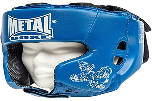 METAL BOXE MB117 Kopfschutz/Helm fürs Boxen/Kampfsport Erwachsene blau