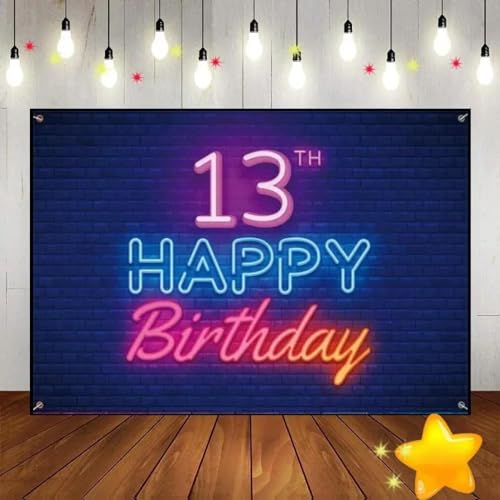 Alles Gute zum 13. Geburtstag Smash Cake Hintergrund Prinz Junge oder MädchenSüße Kulisse für Fotografie Foto Party Geschlecht Enthüllung 350x230cm