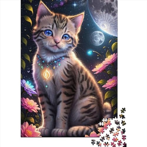 Puzzle für Erwachsene, 1000 süße Katzen-Puzzles für Erwachsene, Holzpuzzle, Lernspielzeug, Größe: 75 x 50 cm