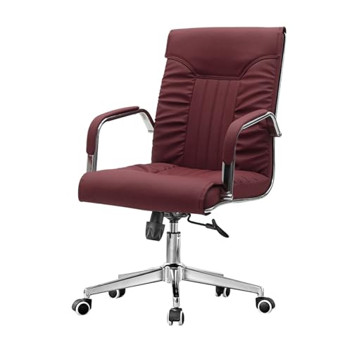 Zhaoj24-05 Bürostuhl Ergonomischer Chefsessel mit hoher Rückenlehne, PU-Leder-Bürostuhl mit Armlehne, ergonomischer Schreibtischstuhl for das Home-Office Schreibtischstuhl(Red)